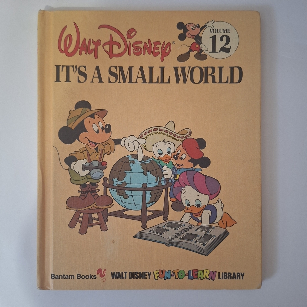 VINTAGE Disney FUN-TO-LEARN Library Vol 12 IT'S A SMALL WORLD 1987 Mickey Donald